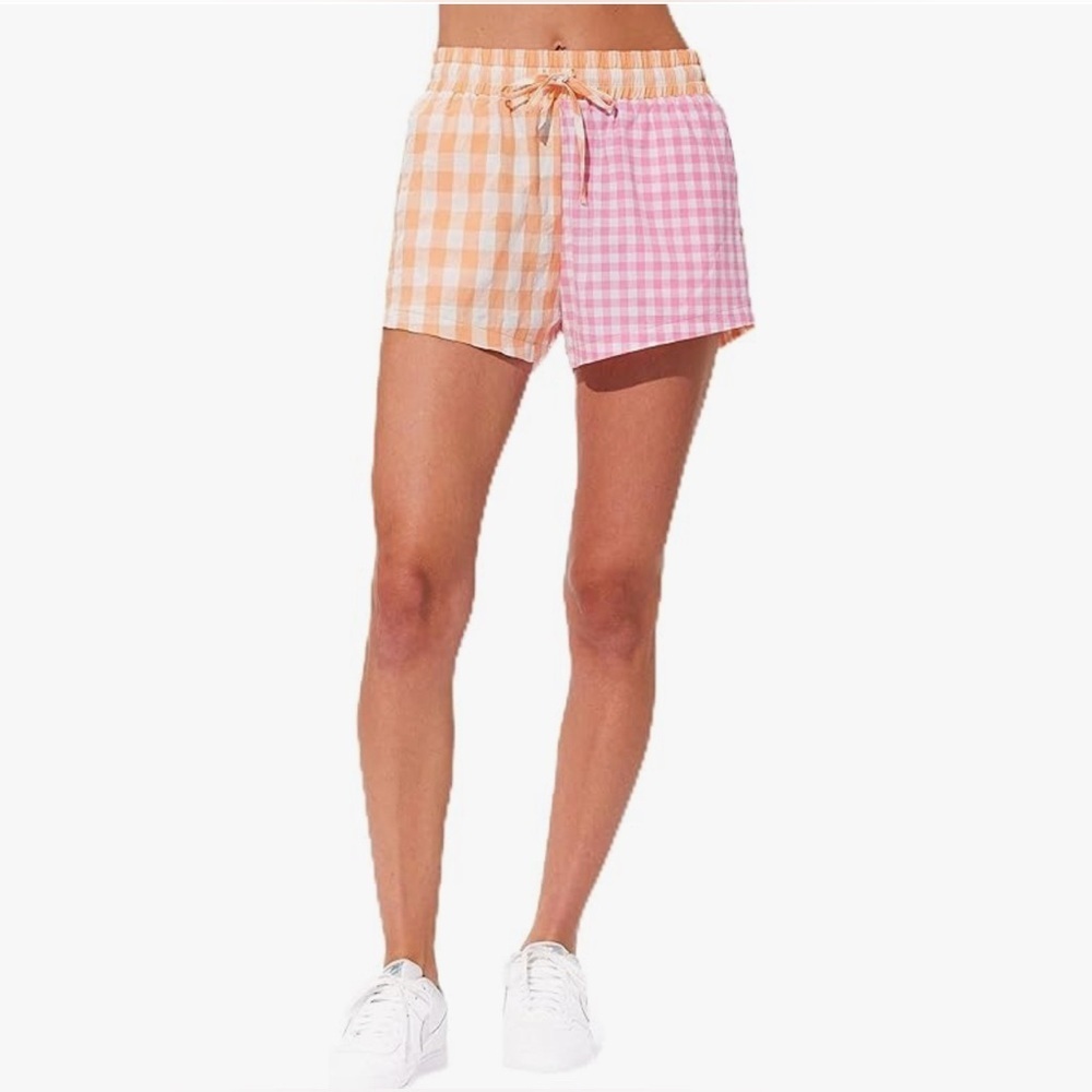 ELEVEN by Venus Williams Pink and Orange Checkered Boxer Shorts w/pockets XS - Picture 2 of 9
